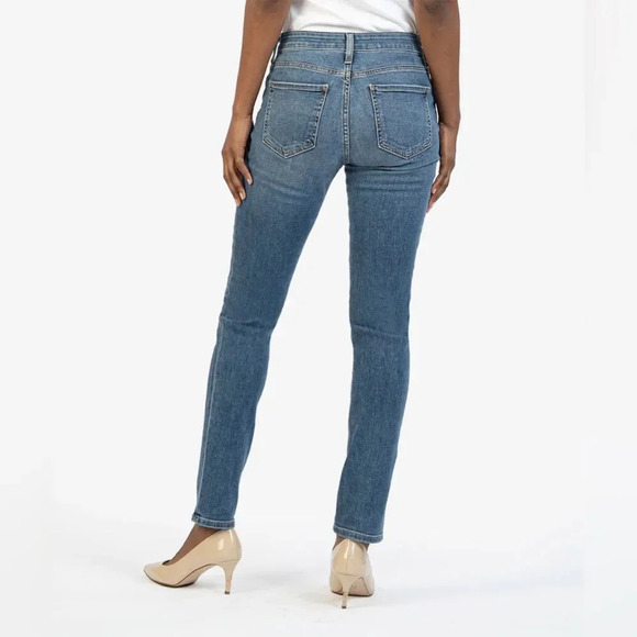 KUT FROM THE KLOTH Stevie Straight Leg Jeans in Medium Base Wash - Picture 3 of 9